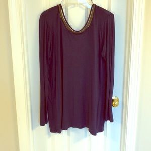 Navy beaded neck tunic